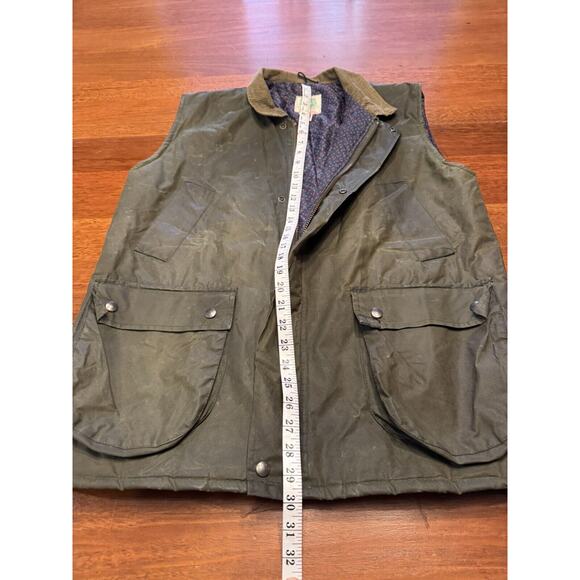 Large Vintage Hoggs Of Fife Waxed Canvas Hunting Vest Scottish - Picture 6 of 9